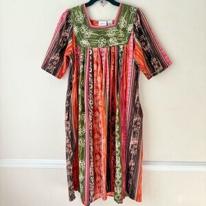 Vermont Country Store Falling Leaves Cotton Muumuu House Dress